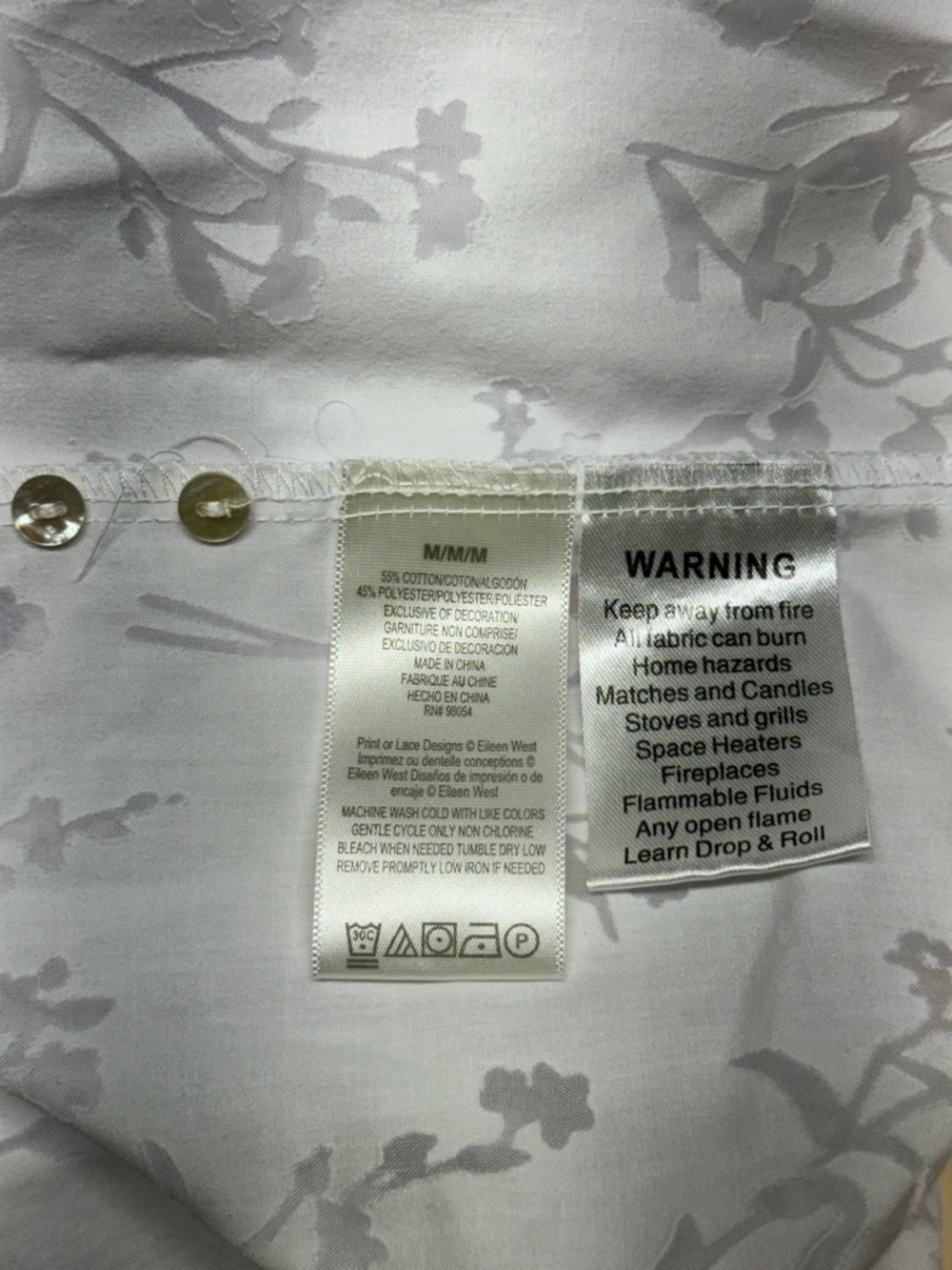 Eileen West Nightgown Medium White Cotton Floral Sleeveless Lace Trim Sleepwear - Picture 11 of 16